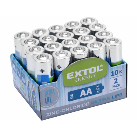 Baterie zink-chloridové, 20ks, 1,5V AA (R6) EXTOL-LIGHT EXTOL-LIGHT 53274
