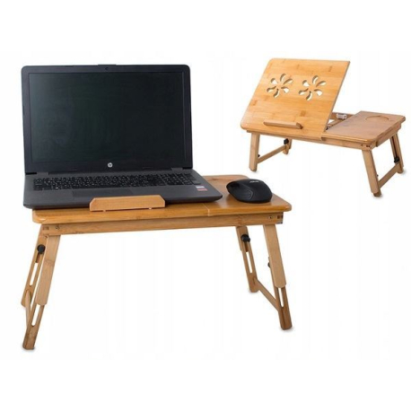 Chladící skládací stolek pro notebook bambusový M801F