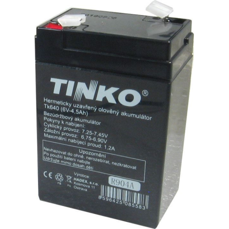 Pb akumulátor TINKO VRLA AGM 6V/4,5Ah R904A